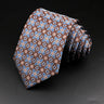 Leisure Men's Striped Tie 8cm Floral Paisley Brown Grey Necktie Business Daily Wear Cravat Wedding Party Collar Accessories Gift