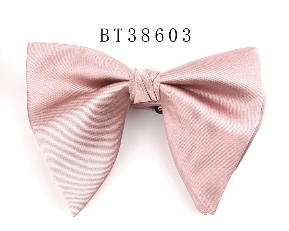 New Solid Bow Tie For Men New Wedding Bowtie Adjustable Oversize Bow tie For Wedding Groom Big Bow ties Butterfly Men's Gifts