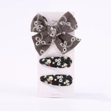 10Pcs/set 2.2'' Printed Embroidery Waterdrop Shape Hair Clips For Cute Girls BB Hairpin Barrettes Headwear Kids Hair Accessories