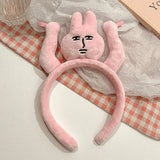 Pink Rabbit Hairband Cute Headband Kawaii Plush Hair Accessory Funny Wide-Brimmed Hairpin Creativity Headdress Gift