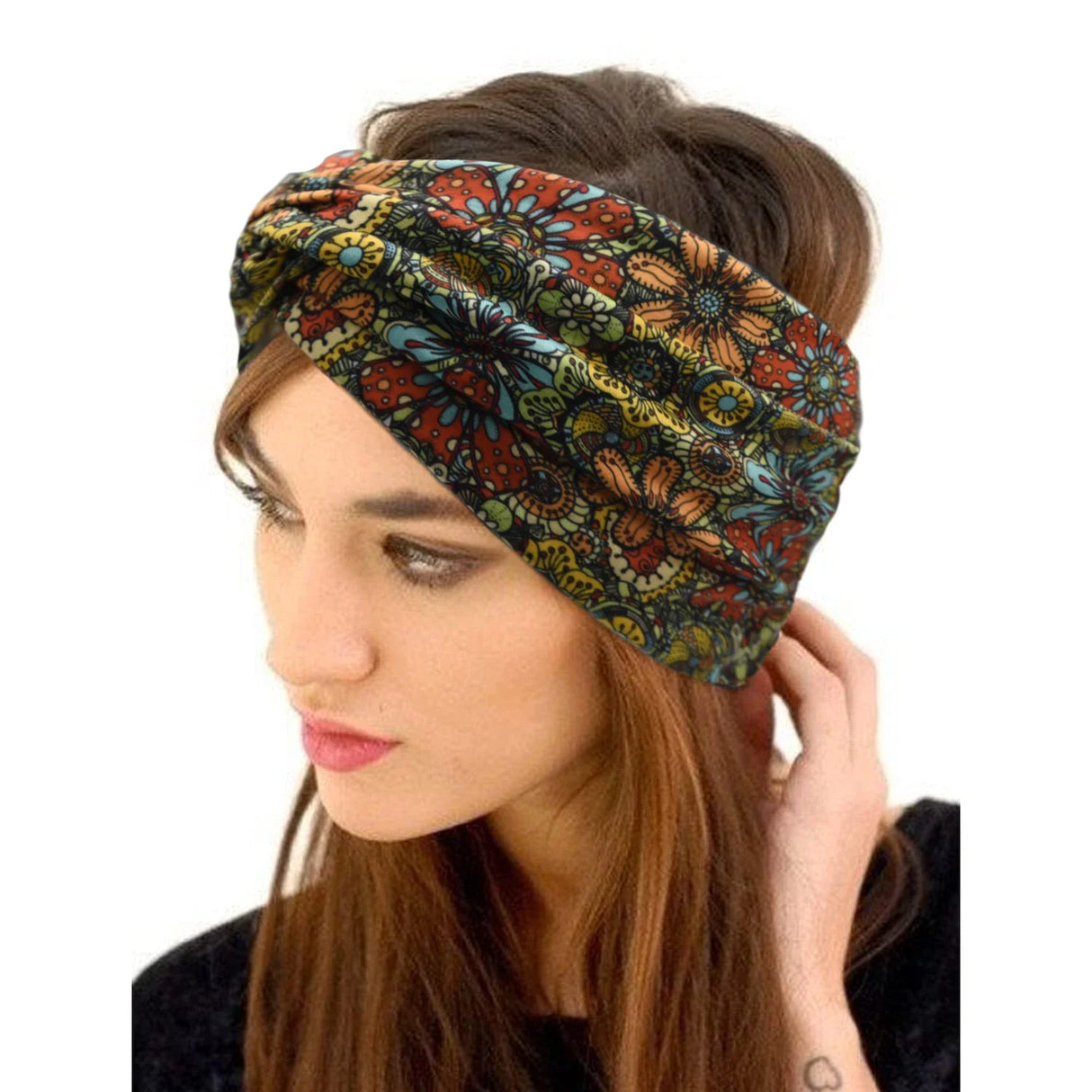 Printed Wide Elastic Headband Pilates Yoga  Running Cycling Hairband Turban Makeup Hair Hoop Makeup Headwrap for Women Girl