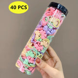 40PCS/10PCS Hair Accessories For Girl Elastic Hair Bands Cute Flowers Style Hair Ring Children Birthday Party Headdress Headwear