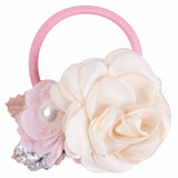 Handmade Flower Elastics Hair Ties For Kids Girls Stretchy Rubber Hairband Slim Headband Scrunchies Ponytail Holder Ring Loop
