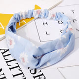 Fashion WomenFloral Headband Hair Accessories Leopard Cross Knotted Bow Chiffon Hair Band Girls Headdress Ladies Hoop Headwear