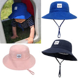 SMILE Baby Sunhat Summer Spring Kids Bucket Hat For Girls Boys Children Big Visor Cotton Sun Cap Beach Travel Panama Hats Caps