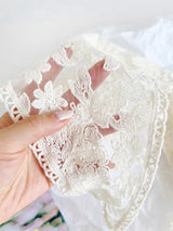 1 Pcs 1950s Retro Lace Scarf Triangle Neck Scarf Embroidered Lace Wrap Hair Wrap,Floral Crochet Hair Bandanas for Women Girls