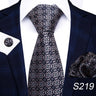 Brand Fashion 8 cm Tie For Men Woven Festive Present Tie Handkerchief Cufflink Set Necktie Shirt Accessories Red Striped