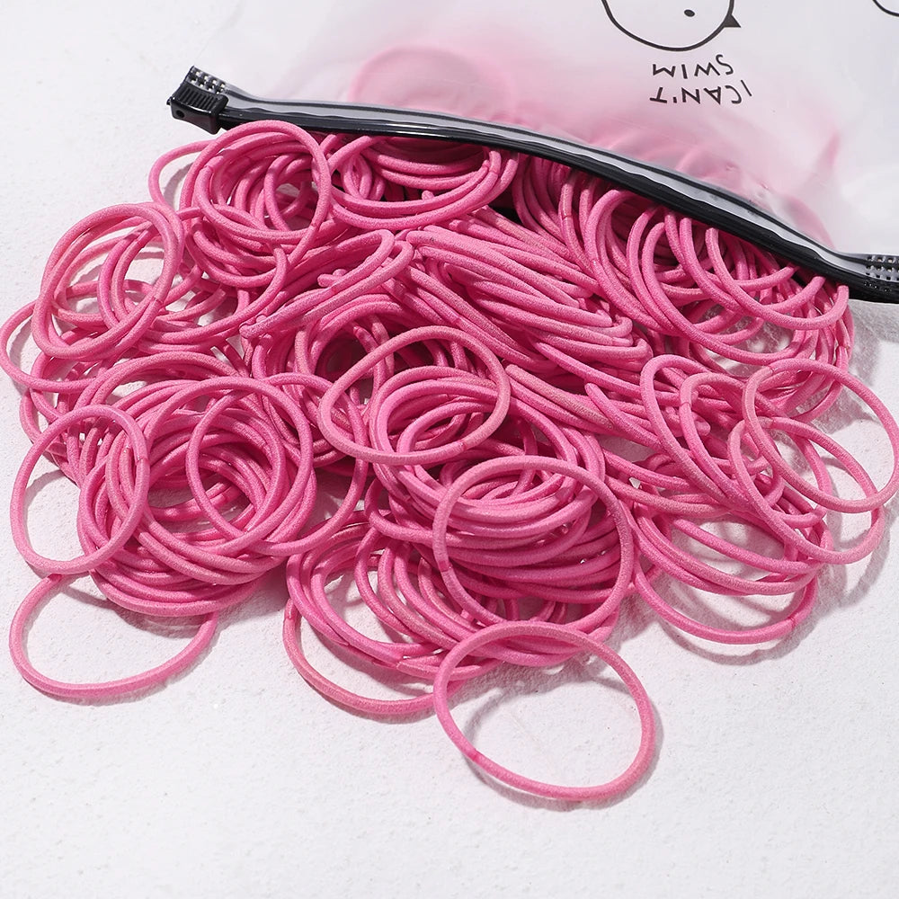 50PCS Macaron Rubber Band Hairband Headband High Elastic Durable Hair Ring Tied High Ponytail Women's Kids Hair Headwear