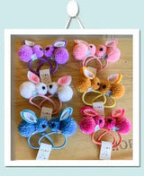 2pcs New Cute Cartoon Christmas Elk Elastic Hair Bands Rubber Hair Rope Tie Girls Hair Scrunchie Ponytail Holder Gum Accessories