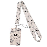 Mickey Mouse Neck Keychain Necklace Webbings Ribbons Anime Cartoon Neck Strap Lanyard ID badge Holder Keychain Lanyards Gifts