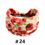 Leopard Print Headbands for Women Wide Boho Turban Head Wraps Cotton Knotted Elastic Hairbands Non Slip Workout Hair Accessories