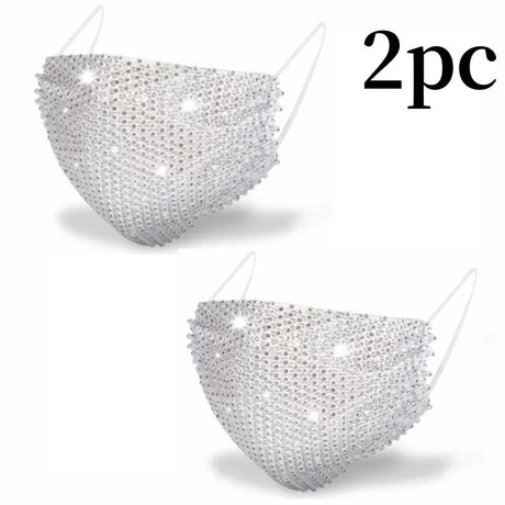 Sparkling Rhinestone Face Mask Fashion Breathable Face Covering Nightclub Music Festival Party Costume Accessories for Women