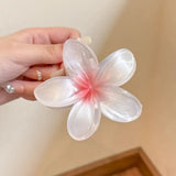 Gradient Flower Hair Clip Beach Hairpins Flower Claw Clips Hawaiian Style Headwear Summer Flower Hairpins Girls Hair Accessories