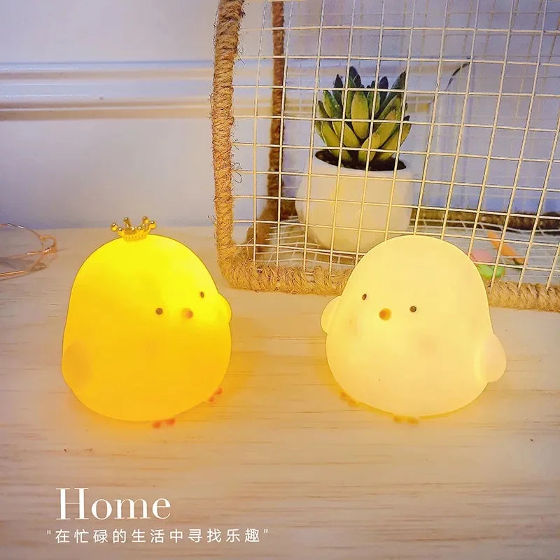 Cute Chicken Soft Lighting Small Night Light Bedside Lamp Decoration Bedroom Atmosphere Light Girl Children GIft
