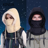 Plush Warm Hat Thickned Beanies Cap Outdoor Windproof Scarf One-Piece Hat Hood Cover Fleece Hat for Cycling Running Waterproof