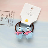 2pcs New Cute Cartoon Christmas Elk Elastic Hair Bands Rubber Hair Rope Tie Girls Hair Scrunchie Ponytail Holder Gum Accessories
