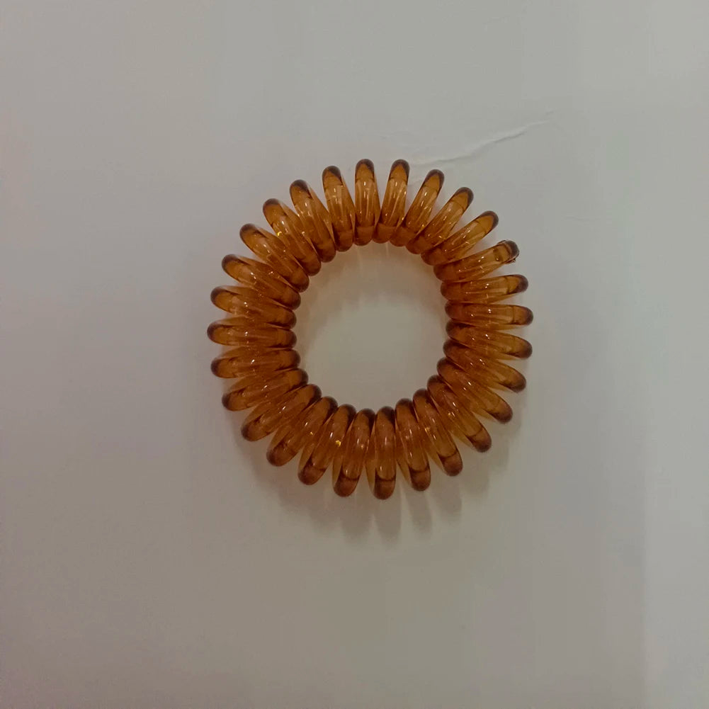Telephone Wire Elastic Clear Hair Bands Plastic Spring Gum For Hair Ties No Crease Coil Hair Tie Ponytail Hair Accessories