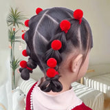 20pcs Kids Elastic Hair Bands Girls Plush Ball Rubber Band For Children Sweets Scrunchie Hair Ties Clip Baby Hair Accessories