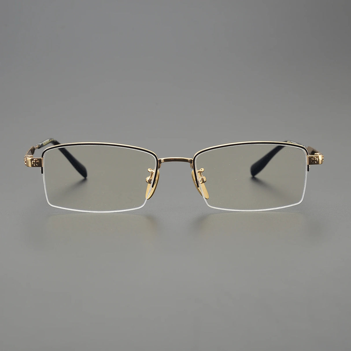 2024 High Quality Handmade Titanium Half Frame Computer Glasses Men Women Luxury Retro Rectangle Eyeglass Frame Optical Eyewear
