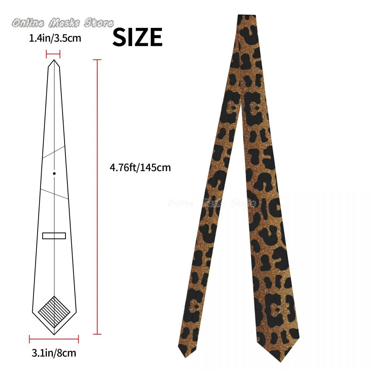 Leopard Men Neckties Silk Polyester 8 cm Narrow Tiger King Neck Tie for Men Suits Accessories Wedding Party Cosplay