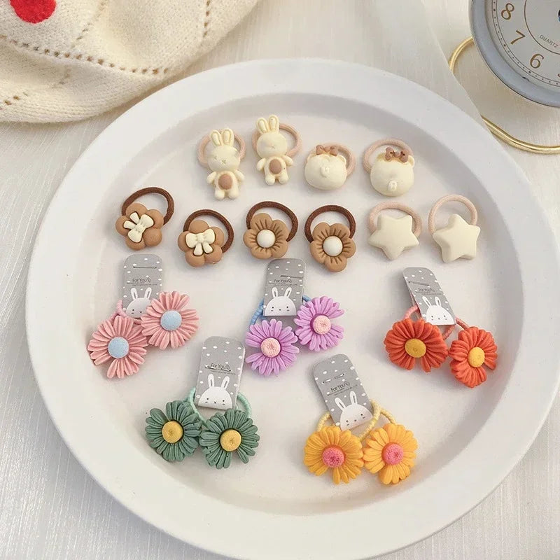 Hair Accessories Girls Bands Bandeau Cheveux Scrunchies Elastic Fille Korean Haarband Rubber Brown Children Gomas Gift Kids
