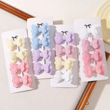4Pcs/set Butterfly Hair Clip Set for Girls Double Layered Bow Cute Bangs Hair Pin Cotton Safe Kids Baby Hair Accessories Set