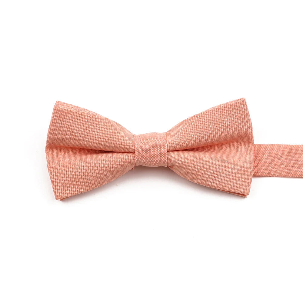High Quality Mens Solid Color Bowtie Set For Men Children Wedding Party Dinner Accessory Pink Orange Father-son Bow Tie Gift