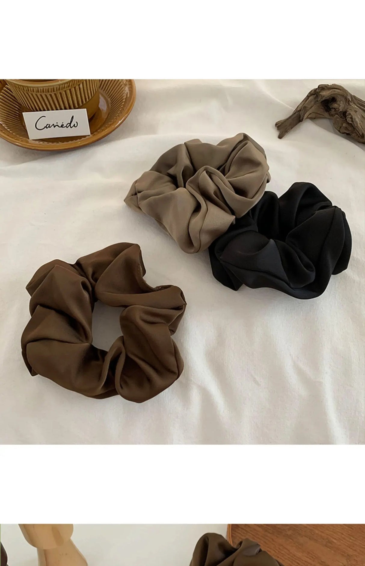 Korean Woman Big Elegant Silk Elastics Hair Band Girls Solid Color Scrunchies Hair Ties Ladies Ponytail Hold Hair Accessories