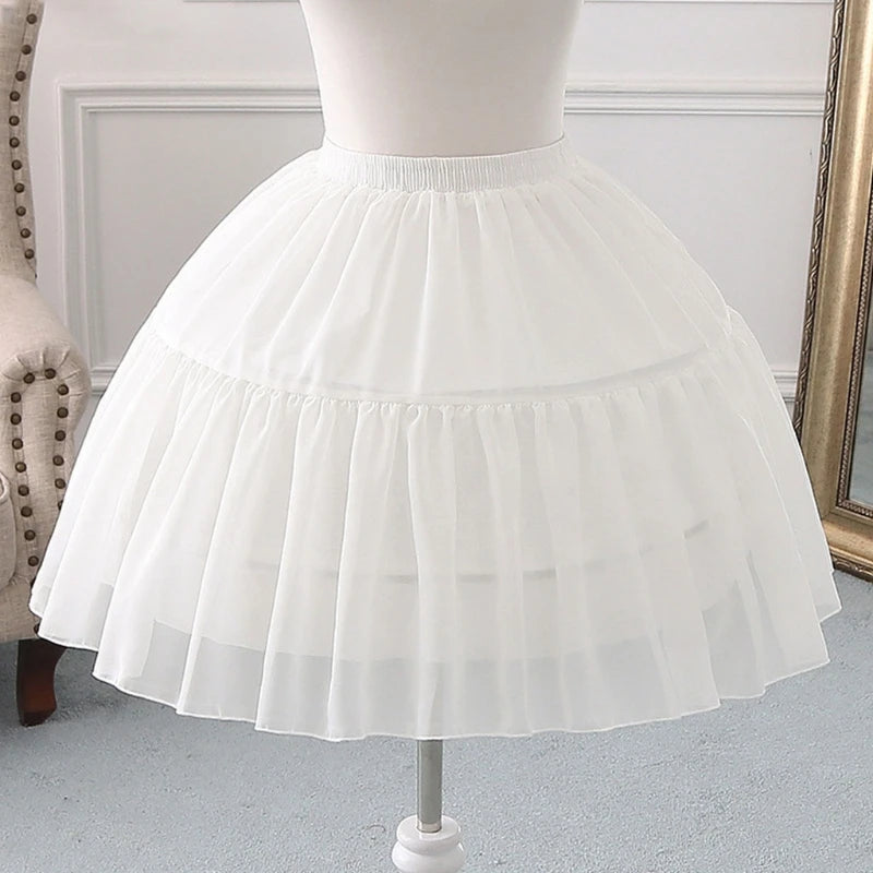 Lolita Adjustable Petticoat Black or White Short Petticoats for Wedding Lolita  Cosplay Woman Girl Dress Underskirt