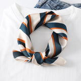 2022 Silk Square Scarf For Women Small Neck Scarves Print Foulard Hair Band Lady Bandana Scarfs Female Hand Kerchief