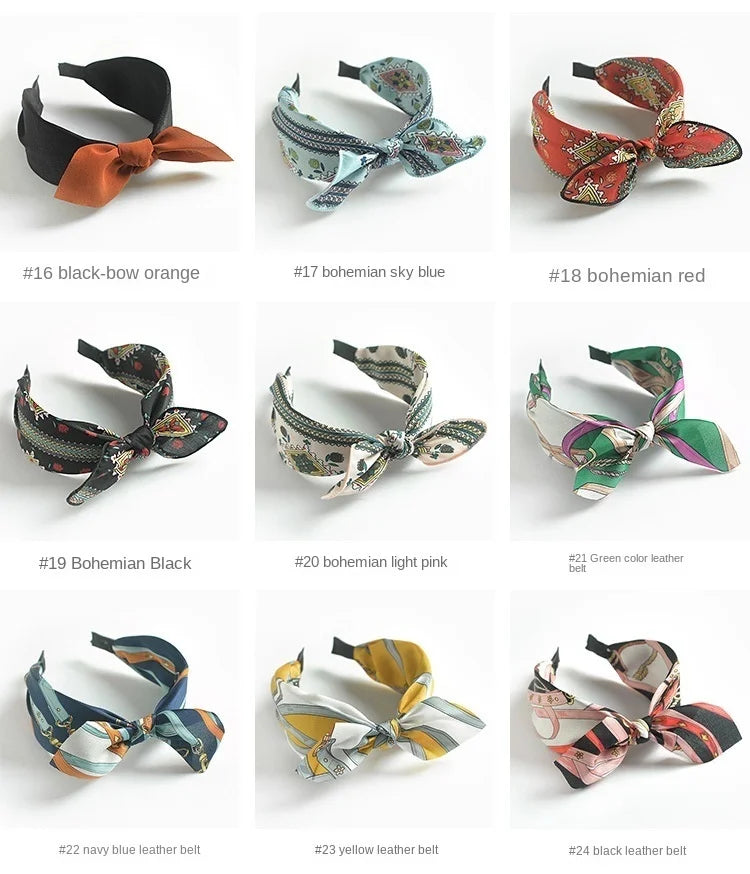 Women Hairbands Wide Female boho ties headband accessories Bow Hair Hoops Headwear Floral Hair Accessories Girl Head Band Lady