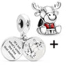 Buipoey 2pcs/lot Christmas Red Cane Gingerbread Man Charm Snowman Santa Beaded Sock Pendant DIY Beacelets jewelry Accessory Gift