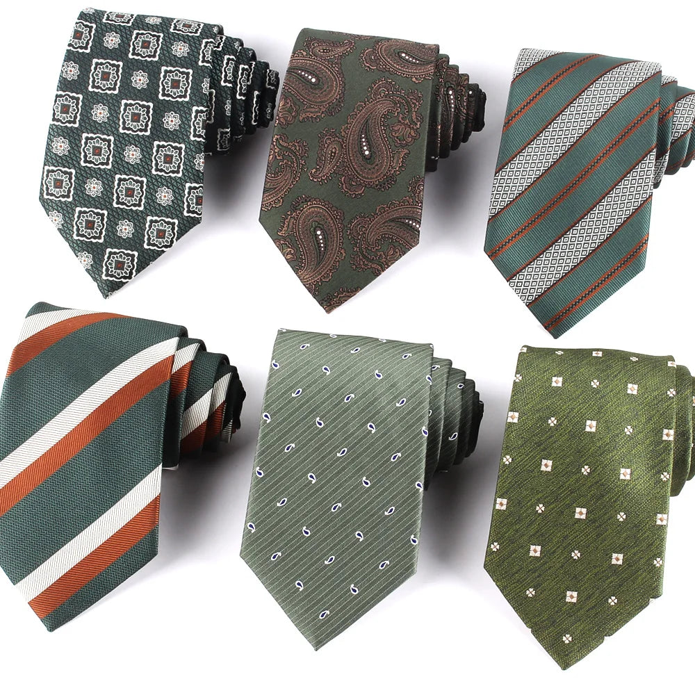 Wedding Tie For Men Women Military Green Neck Tie For Party Casual Jacquard Neckties Adult Suit Neck Ties For Groomsmen Gifts