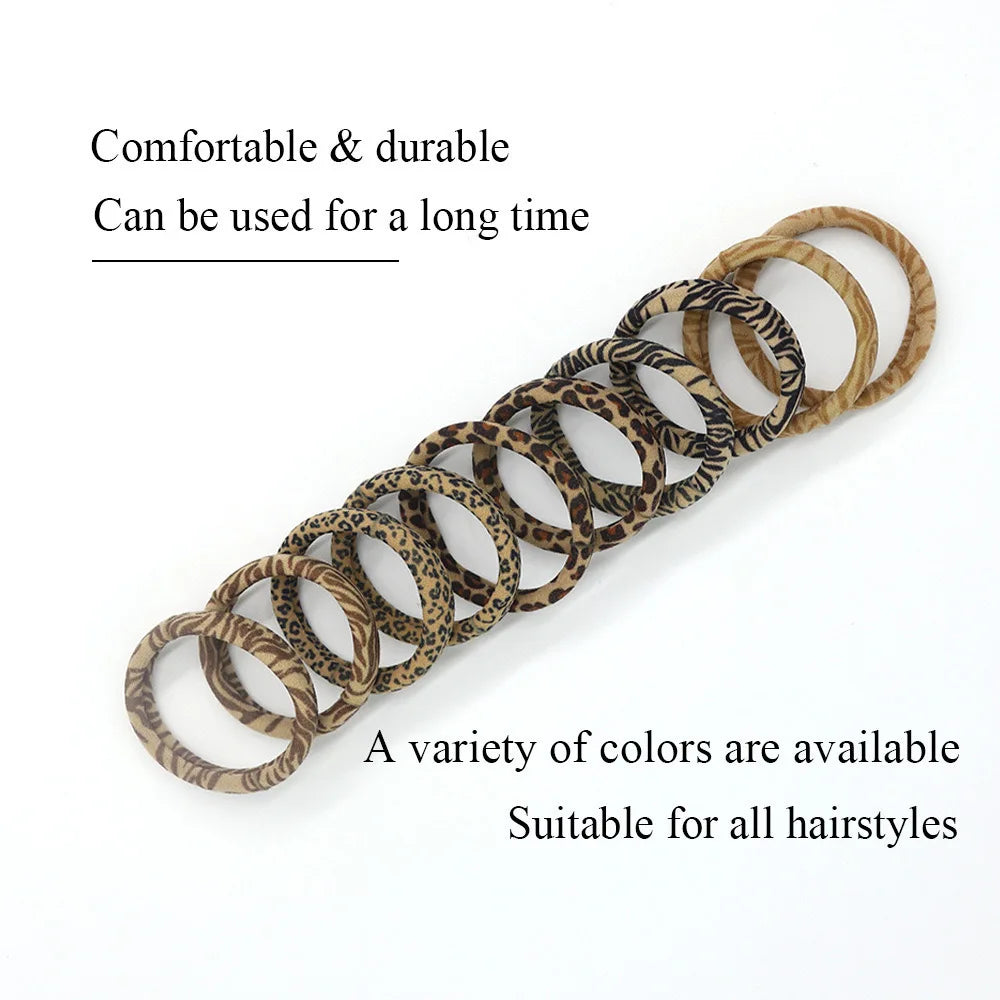 5PC High Elasticity Hair Ties Leopard Print Elastic Hair Scrunchie Ties for Women Wild Fashion Head Rope Hair Styling Accessorie