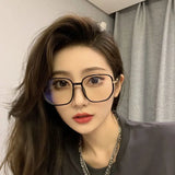 Blue Light Blocking Reading Glasses with Glitter Frame Fashion Oversized Presbyopia Glasses Slimming for Men Women