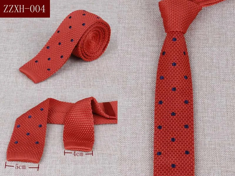 Men's Suits Knit Tie Plain Necktie For Wedding Party Tuxedo Casual Dots Woven Skinny Gravatas Cravats Accessories 25colors