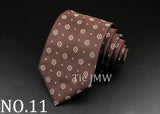 Leisure Men's Striped Tie 8cm Floral Paisley Brown Grey Necktie Business Daily Wear Cravat Wedding Party Collar Accessories Gift