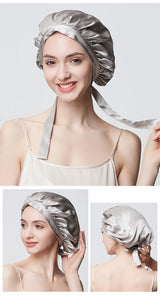 Pure Silk Hair Bonnets For Women Sleeping Cap Luxury Natual Silk Sleep Cap Night Bonnet Caps Hair Protection Turban Head Wraps