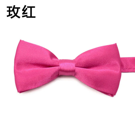 Fashion Kids Solid Color Bow Ties Imitation Silk Student Bowties Soft Black Red Butterfly Bowknot Wedding Party Cute Pet Cravat