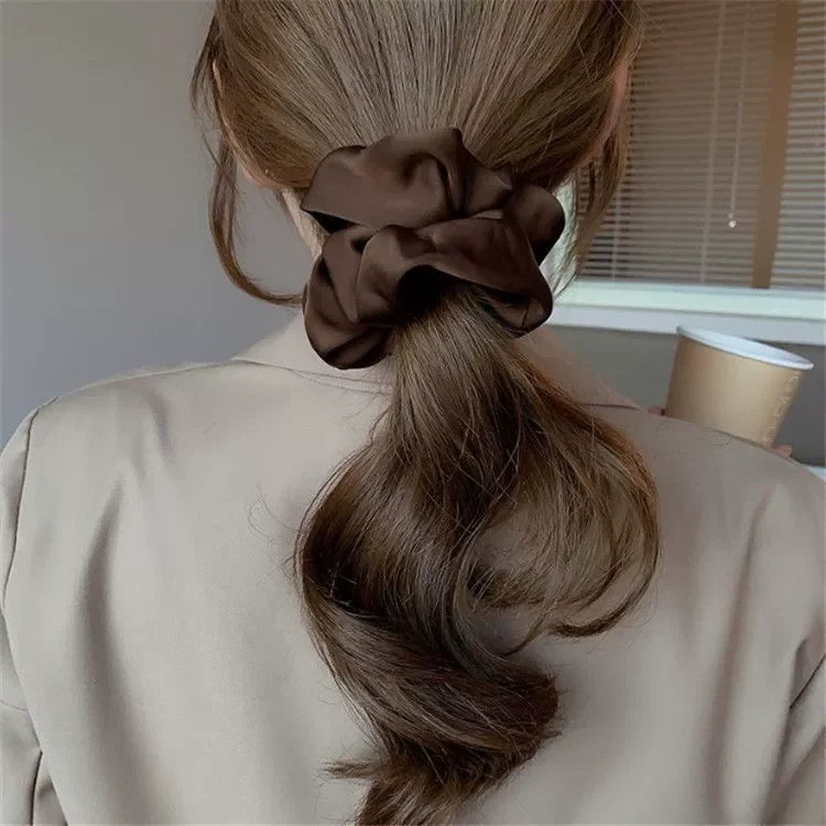 1pcs Women Silk Satin Scrunchies Korean Ladies Girls Korean Elastics Hair Band Ponytail Hold Hair Tie Satin Hair Accessories