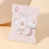1pcs Ins Daisy Flower Hair Clips Baby Girl Hairpins for Kids Lace White Barette Princess Hooks Infant Accessories Korean