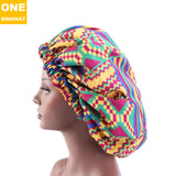 2020 New No. plus-Sized African Printing round Cap Double-Layer Satin Lining Wide Edge Nightcap Chemotherapy Hat