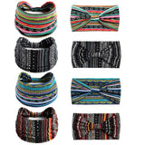 Fashion Boho Ethnic Style Headbands Vintage Knot Elastic Turban Headwrap For Women Girls Hair Band Soft Bandana Hair Accessories