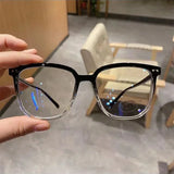 Light Frame Anti Blue Glasses Transparent Black Optical Glasse Women Men Square Eyewear Blocking eyeglasse Spectacle Eyeglasses