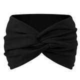 Women Solid Color Super Wide Headband Twisted Criss Cross Elastic Hairband Yoga Running Sports Non Slip Sweat Hair Accessories