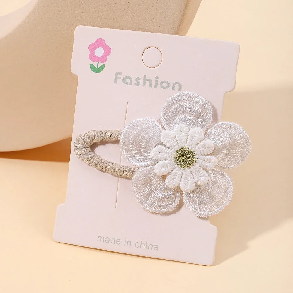 1pcs Ins Daisy Flower Hair Clips Baby Girl Hairpins for Kids Lace White Barette Princess Hooks Infant Accessories Korean