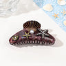 YHJ Starfish Hair Claw for Women Rhinestone Acetate Claw Clip Vacation Jewelry Hair Clip Trendy Claw Clips Hair Accessories