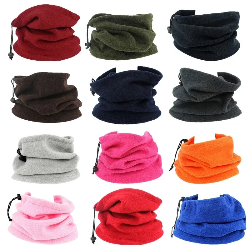 Fleece Scarf Drawstring Fleece Neck Sleeve Scarf Men Bandana Neck Warm Winter Windproof Tube Scarves For Face Snowboard Ski Buff