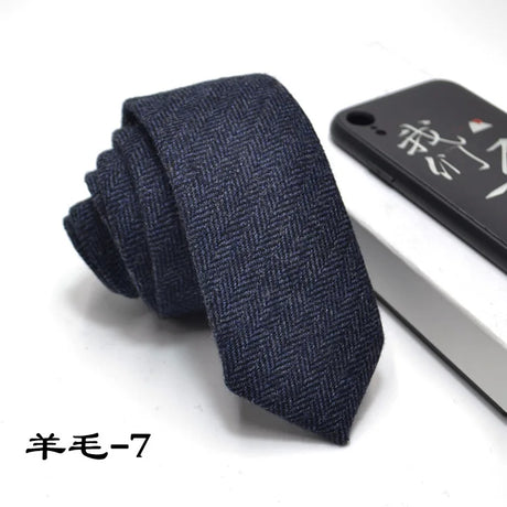 New Style Wool Viscose Tie 6cm Ties Fluffy Solid Color Corbata Slim Striped Necktie Cravat Clothing Accessories Warm Dot Ties