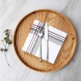 12pc Classic Stripe Plaid Handkerchiefs Men Women Pocket Sweat-absorbing Handkerchief Wedding Party Business Chest Towel Scarves